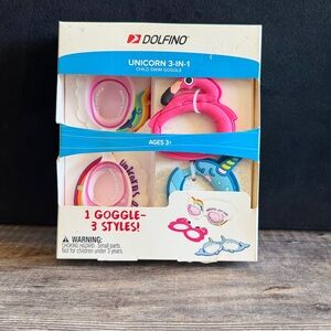 Dolfino 3-in-1 Unicorn Swim Goggles - Pink and Blue